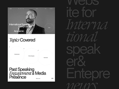 Website for Entrepreneur & International Speaker business corporate corporate website entrepreneur event forum landing page minimal speaker speech startup ui ux webpage website