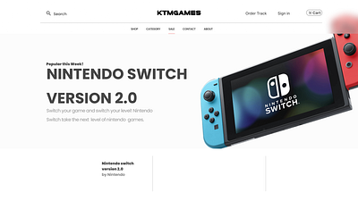 Gaming website design figma graphics images nintendo psd switch user interface white design