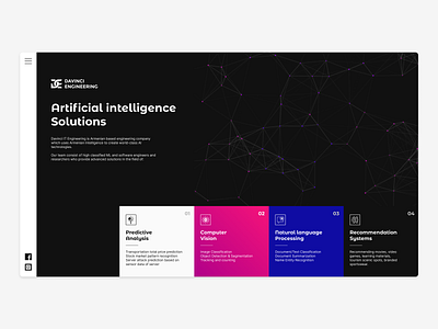 Davinci IT Engineering website abstract ai website artificial intelligence business contact form contuct us dark darkmode engineering home input it landing lets partner modern science ui ux