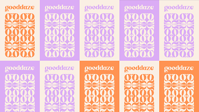 Gooddaze CBD Gummies Posters art nouveau branding cbd design geometric graphic design gummies icon logo logotype mark orange organic poster purple typography vector
