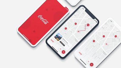 Coca-Cola coke design location maps mobile product design splash screen ui ux