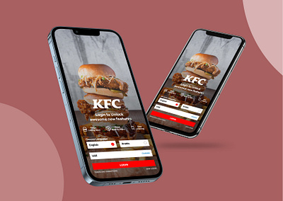 Replicating KFC mobile app UI branding dailyuichallenge logo signup typography ui ux