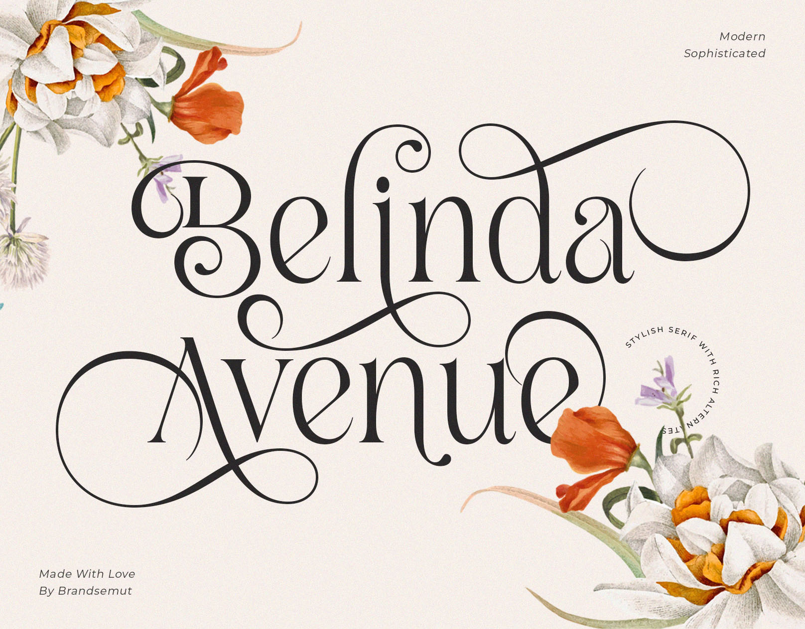 Belinda Avenue || Stylish Classic Serif branding calligraphy classic display font font logo font logotype luxury modern font retro font serif typeface typography vintage font