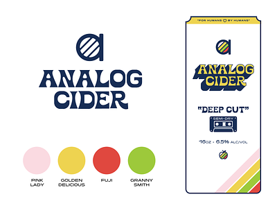 Analog Cider Side B 1970s 1980s apple beer brandgin brew pub brewery can design cassette tape cider funky label design logo design microbrew pacific northwest packaging retro small batch tall can vintage