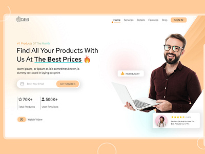 UDER SHOP e commerse landing page landingpage shop ui