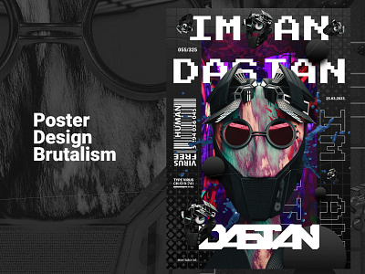 Im an Dastan Brutalism Poster brutalism brutalist design download file photoshop file photoshop download illustration photoshop photoshop tutorial poster poster a day poster art poster collection poster design step by step tutorial tutorial photoshop