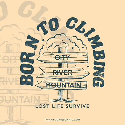 Born To Climbing apparel badge design clothing design for sale illustration logo design merchandise tshir vintage