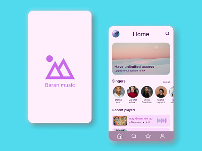 Baran Music App graphic design logo ui