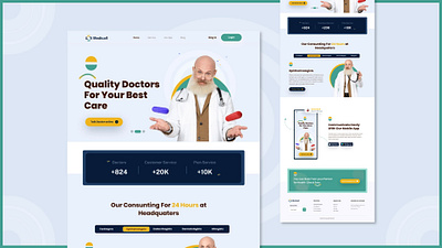 Medical Website UI animation app branding design graphic design illustration logo medicalwebsite typography ui vector