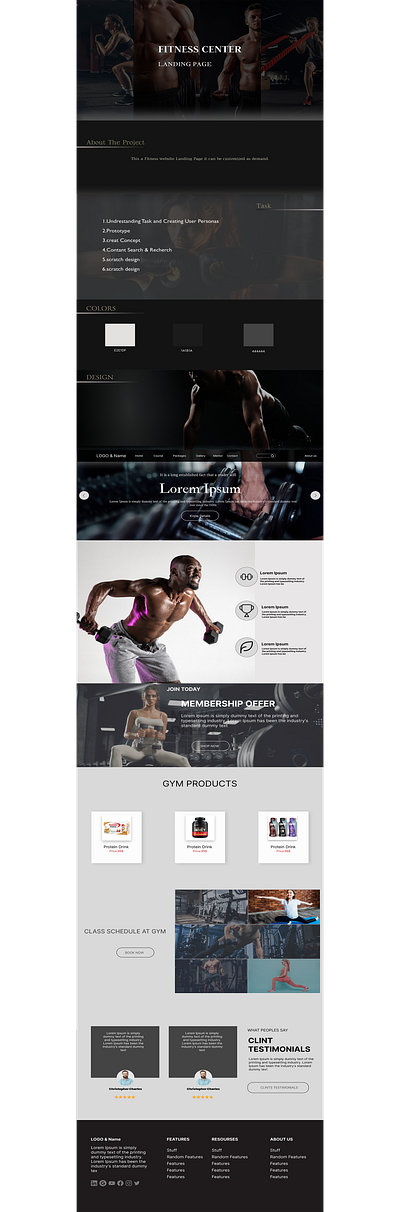 Fitness web landing page branding design graphic design landing page ued ui ui template uiux