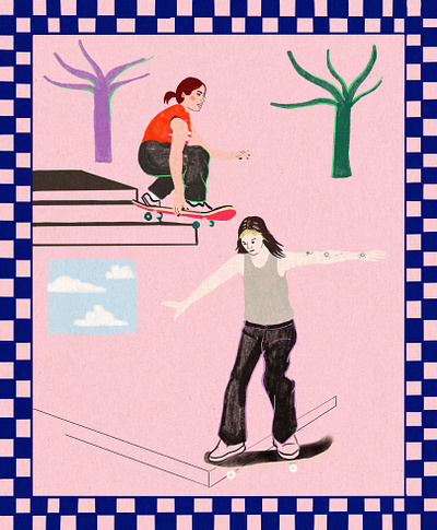 my friends character friendship illustration procreate queer skate skateboarding skater