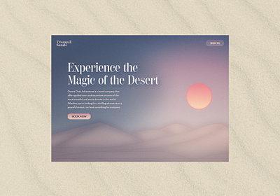 Day 83 - Tranquil Sands Web Design desert illustration landscape sunset ui web design