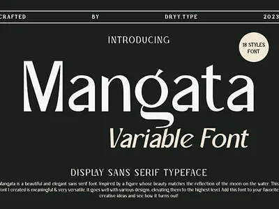 Mangata - Variable Font beauty font branding classy font design displayfont elegant font fashion font modern font typeface variable font