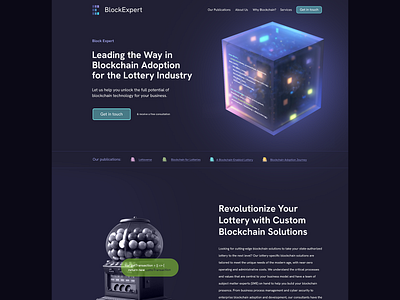 BlockExpert, UI blockchain lottery consulting and dev services. blockchain consulting crypto ui web design web development wordpress
