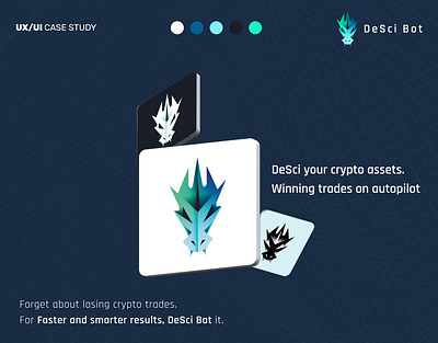 DeSci Bot - Trading Bot ai boat app blockchain creative dark theme online trading research trending ui ux website design