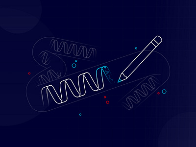 Enrich Your Protein Designs acid ai amino blue icon illustration infographic line microscopic molecular navy pencil protein red science sequence tech technology vector white