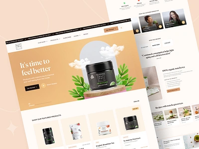 Matcha and Co - A Tea Brand E-commerce Website creative ecommerce health care minimal online shopping product landing shop store tea ui uidesign ux web website woo commerce