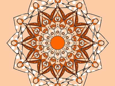 Mandala orange ornament design colorful coloring pages floral illustration mandala mandalaart ornament symmetry zentangles