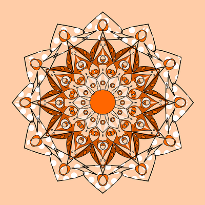Mandala orange ornament design colorful coloring pages floral illustration mandala mandalaart ornament symmetry zentangles
