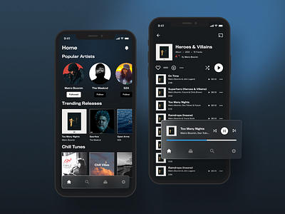 Music App dailyui design digitaldesign interface mobile app mobile ui music app playlist ui userexperience userinterface ux