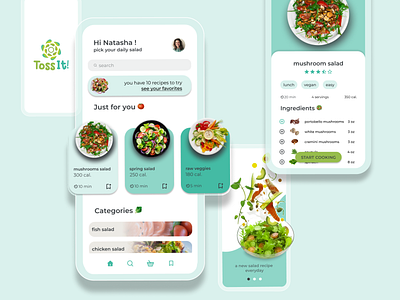 Recipe APP // salad recipe APP app design cooking app recipe recipe app salad app ui design