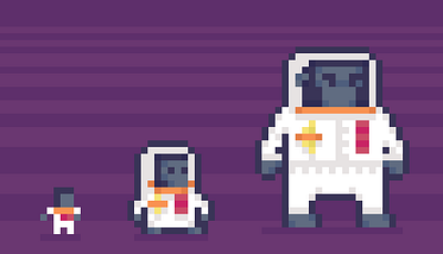 Day 15 - Space Monkey 16x16 2d 32x32 challenge daily illustration pixel art space
