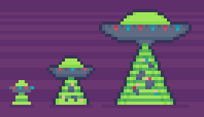 Day 17 - UFO 16x16 2d 32x32 challenge daily illustration pixel art space
