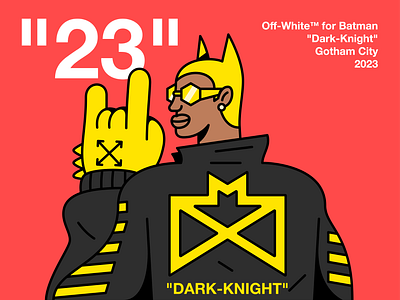 "Dark-Knight" 23 batman brand character dark design fashion glasses gloves illustration jacket knight logo man off white opentoopinions style urban vector wip