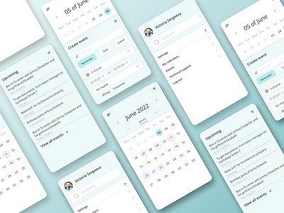 Design of calendar app design mobile design ui ux