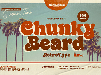 Chunky Beard - Retro Bold Font 60s 60s font 70s 70s font candy font chunky chunky font classic classic font groovy groovy font hippie font movie font movie title retro retro font vintage vintage font vynil