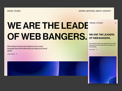 KRAXE:STUDIO - A CREATIVE DESIGN STUDIO agency creative exploration gradient minimal studio ui web banger web design