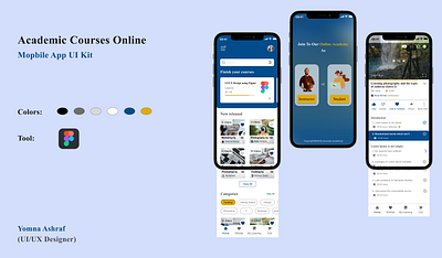 Academic Courses Online App 3d animation app branding design graphic design ui ux