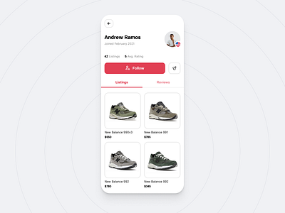 Profile Page app marketplace ui