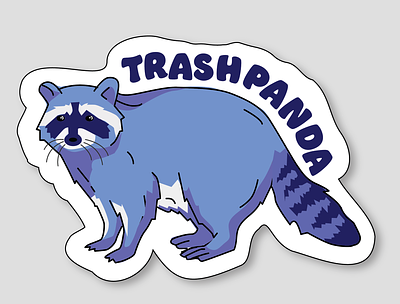 Trash Panda graphic design illustration raccoon sticker