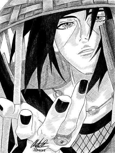 Itachi Uchiha 2 (Naruto) Digital Ink anime design drawn game illustration ink itachi naruto