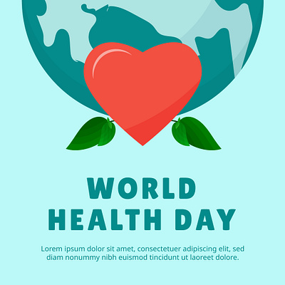 Social Media Content day design graphic design health illustration love social media content vector world world health day