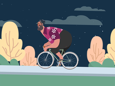 Night Bicycle-Animation 2danimation adoeaftereffet aftereffect aniamtiongif animate animation bicyle animation branding design gif graphic design illustration logo motion design mp4 ui vector video