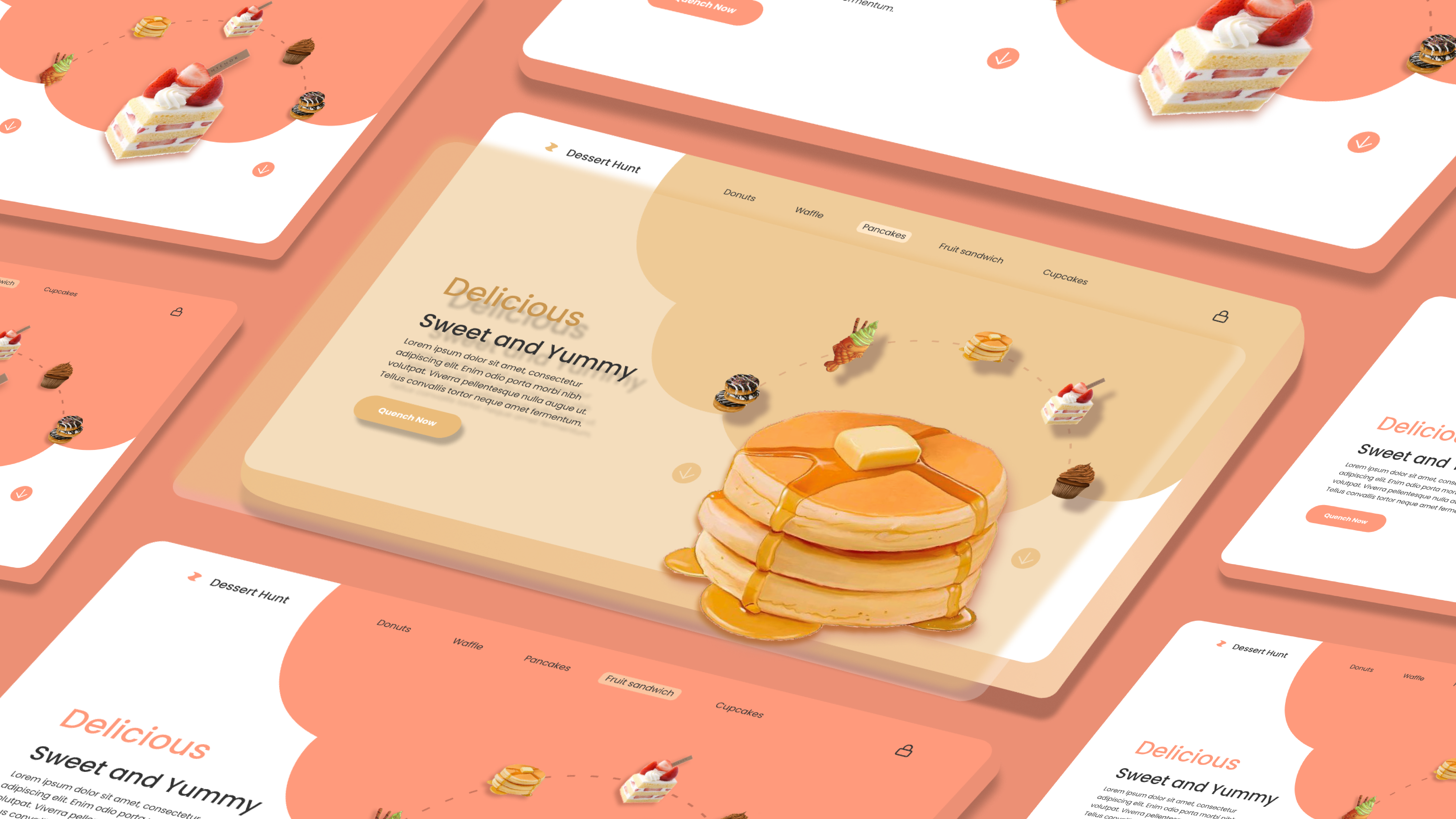 Dessert Hunt adobe illustration design desserthunt figma landingpage ui uidesign uidesserthunt uiinspiration uiuxconcept uiuxdesign