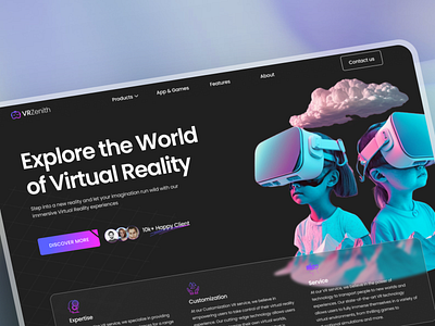 VR Website animation app application design ui ux vr website