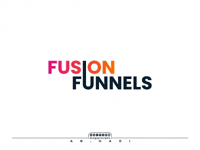 Fusion Funnels Website Making Logo brand identity funnels fusion gradient typography web website logo website maker