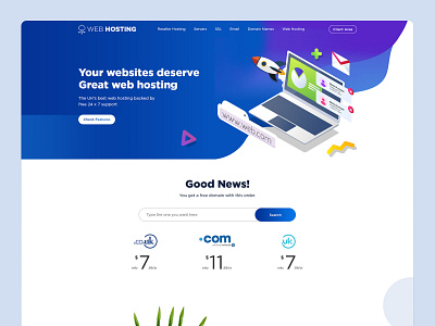 Hosting Website design design domain graphic design hosting mockup ui web website