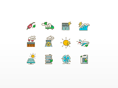 Alternative energy sources icons set branding clean design graphic design icon illustration line art logo ui vector