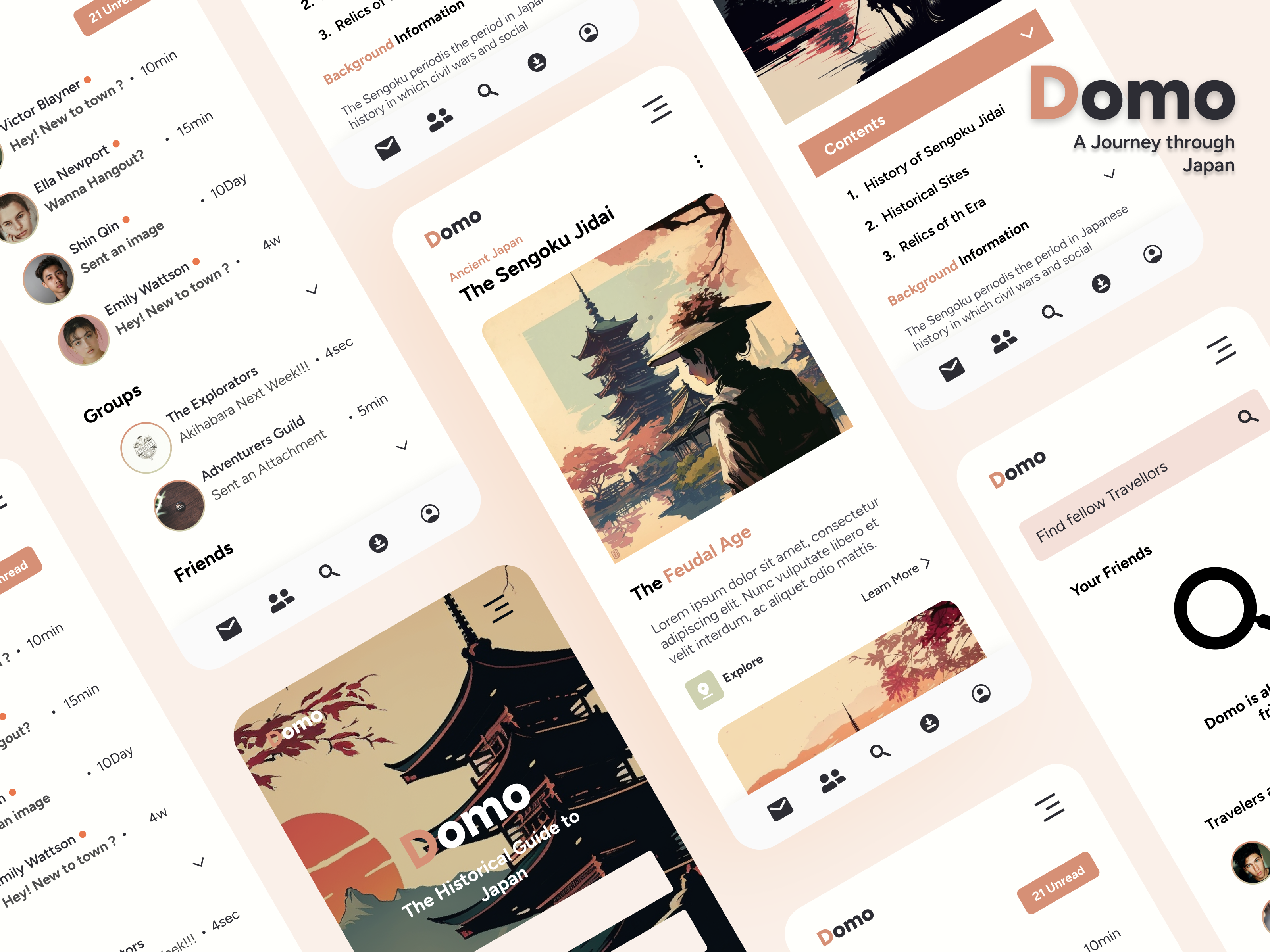 Concept Design for a Travelling App in Japan app appdesign design ui uiux ux webdesign
