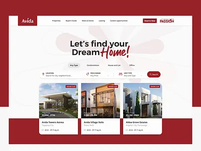 Avida Land | Real Estate Website Concept