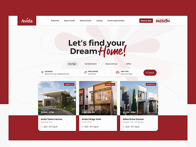 Avida Land | Real Estate Website Concept