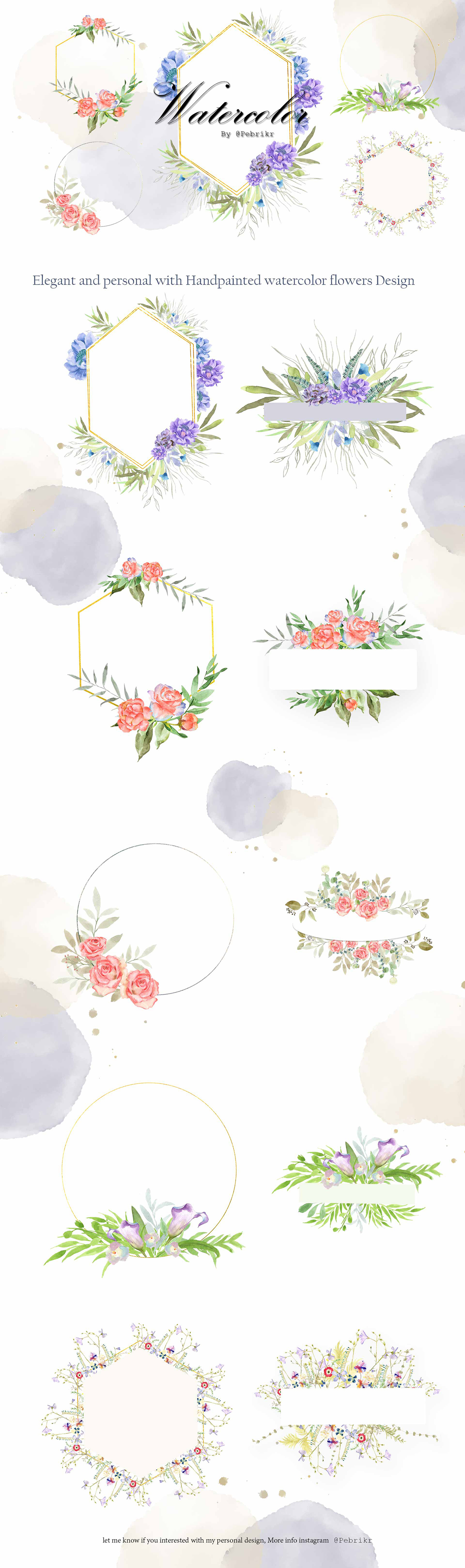 watercolor flower arrangements handpainted original by request flower illustration vector watercolor wedding invitation