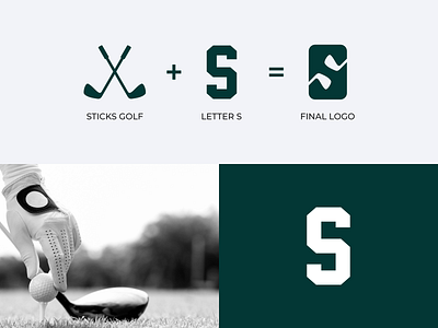 LETTER S AND STICK GOLF LOGO brand branding color design golf logo illustration letter s logo prio hans s logo stick golf typography ui ux vector