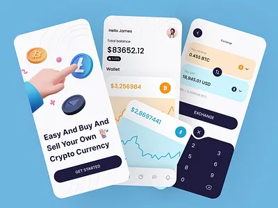 Crypto service - Mobile app app app design bitcoin crypto crypto app design crypto design crypto exchange crypto mobile crypto service crypto wallet design ethereum ios mobile app nooktiva nooktiva mobile app ui ui design uiux web 3