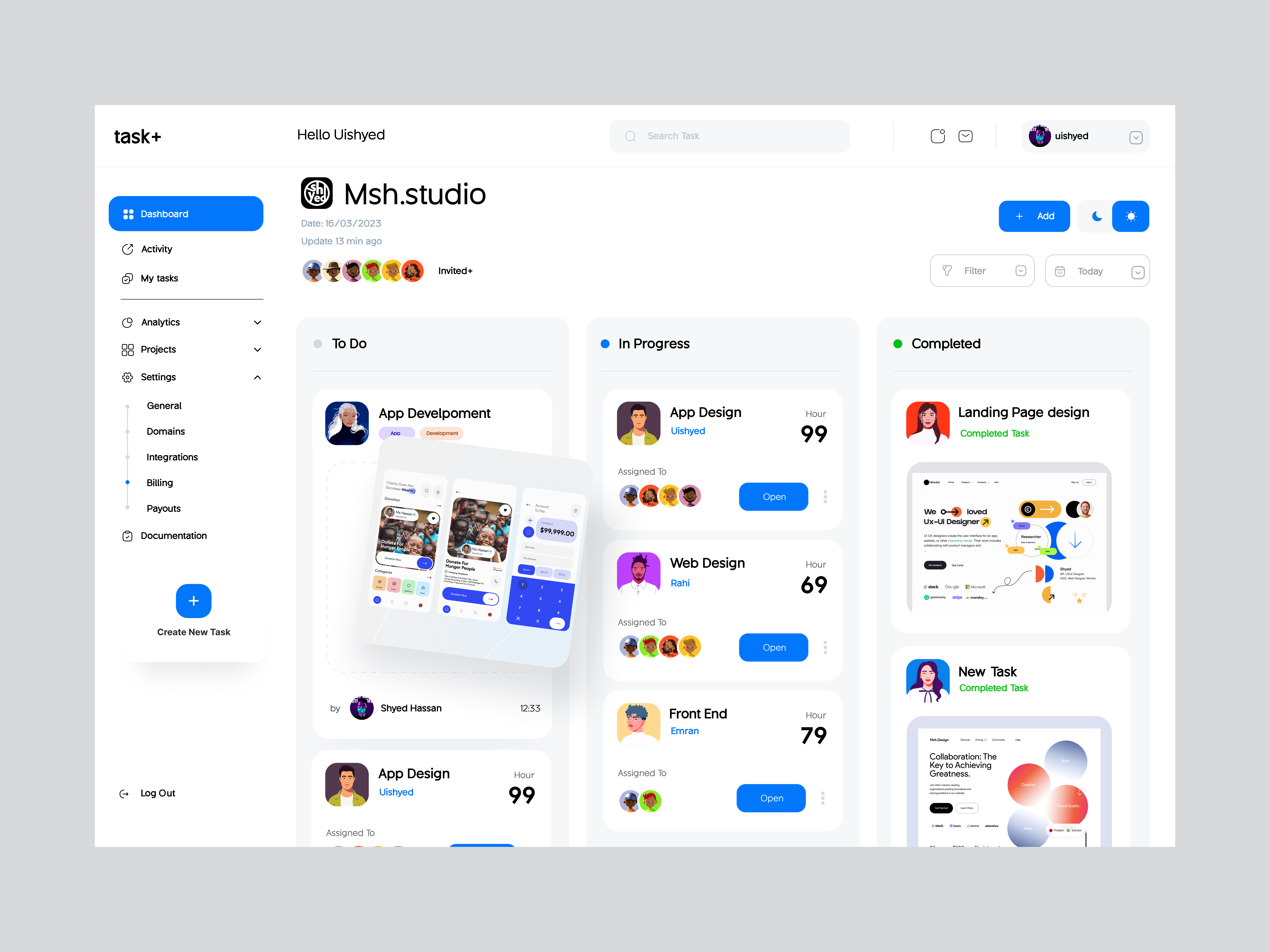 Example of Saa S Project   UI/UX Design