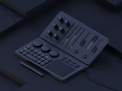 Flip Keyboard - 3D Controller 3d 3d clay 3d controller 3d modling animation apple pencil blender c4d cinema 4d concept cycle render design illustration isometric keyboard pen pencil product design render switch